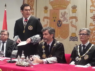 Miguel Pasqual del Riquelme Herrero, nuevo presidente del TSJMU, durante su discurso